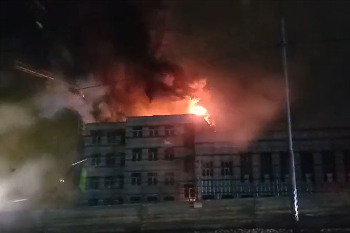 Пожар в новой школе в Телецентре