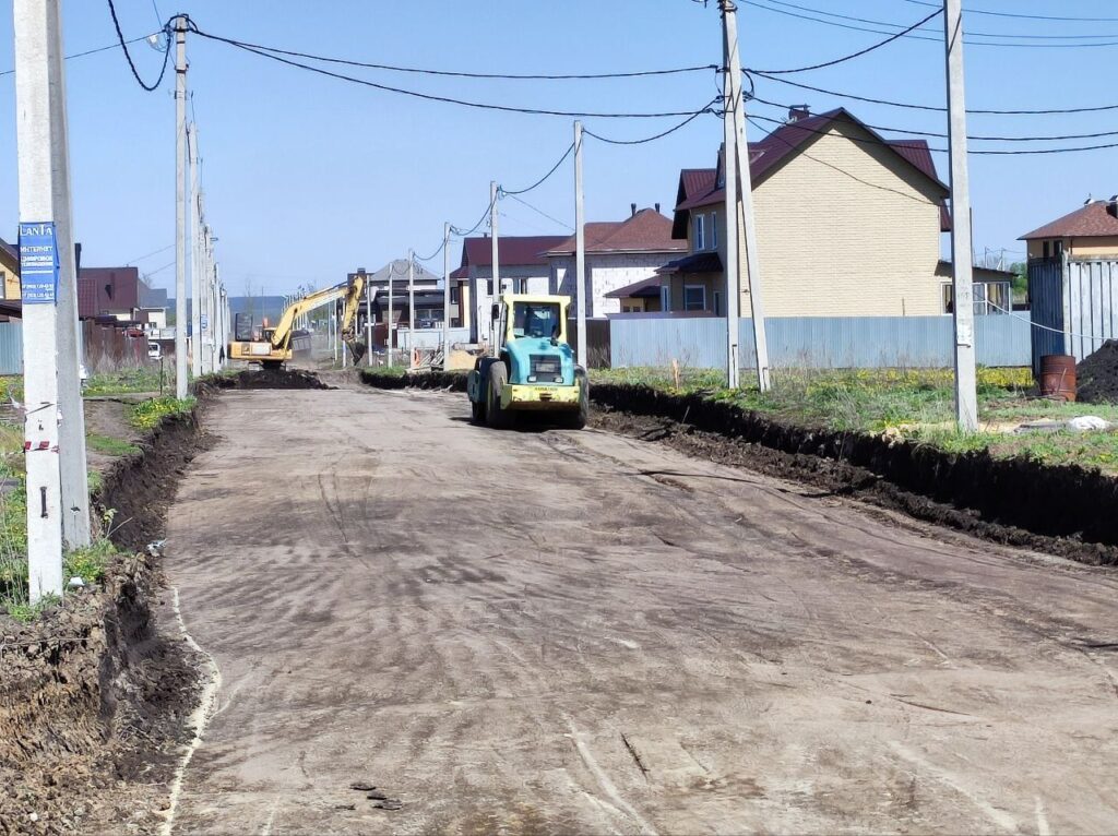 Строительство дорог в Майском, улица Нарышкина. V этап. Май 2022г.