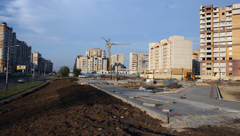Строительство сквера в Тамбове в микрорайоне Московский