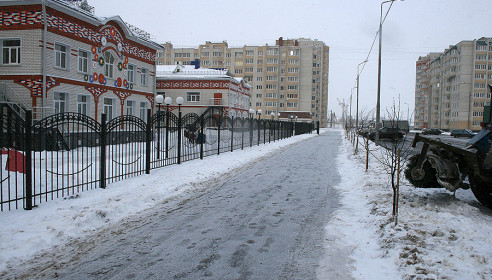 Уборка снега на улице Победы
