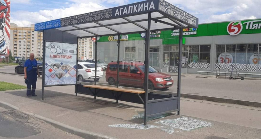 В Тамбове снова сломали остановку — на Агапкина орудовали вандалы