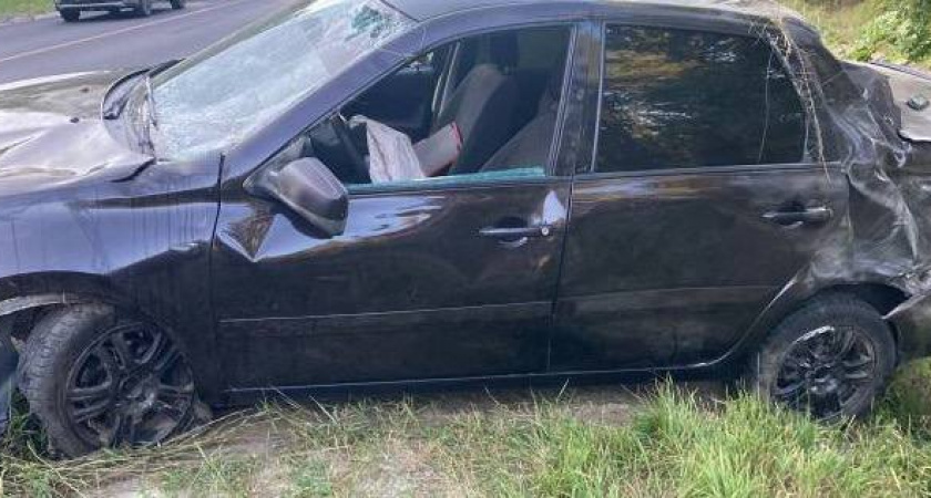 На Южном обходе Тамбова опрокинулся Datsun: водитель госпитализирован