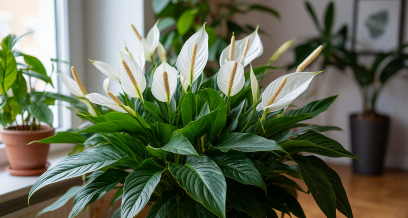 100 г на литр воды – и спатифиллум цветет краше невесты: оживут даже засохшие стебли, а молодые ринутся в рост