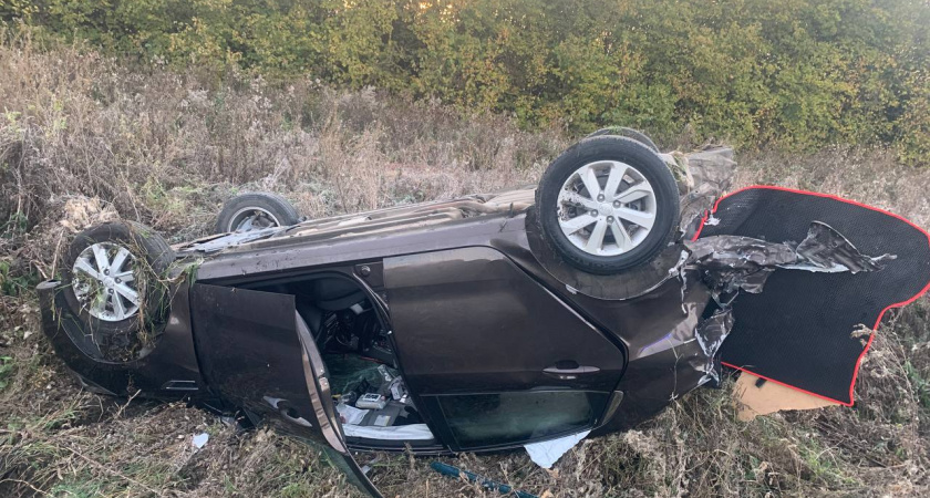 В Тамбовской области Kia Rio выехала на встречку и столкнулась с грузовиком: пострадали женщина и ребёнок