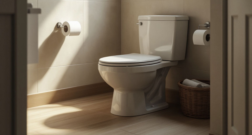 Дно унитаза отмыла на раз — даже ершик не понадобился: заливаем и смываем — налет сам вылетает в трубу