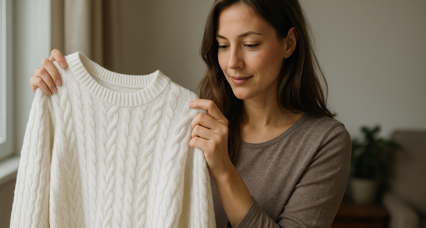 Бритву и специальную машинку выбросила в утиль: вот как убираю катышки с одежды — старый свитер стал краше нового