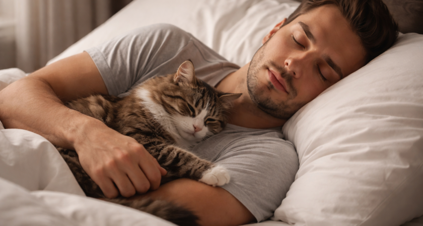 Почему ночью кошка спит с человеком? Дело не только в тепле — есть куда более важные причины