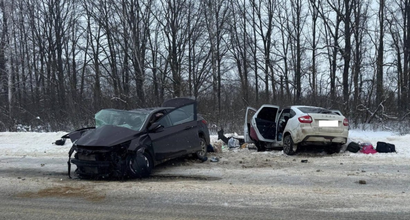 На трассе Воронеж — Тамбов в Мордовском округе произошло лобовое столкновение, пострадали пять человек