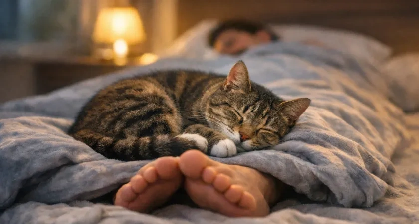 Почему все кошки любят спать в ногах – запомните раз и навсегда