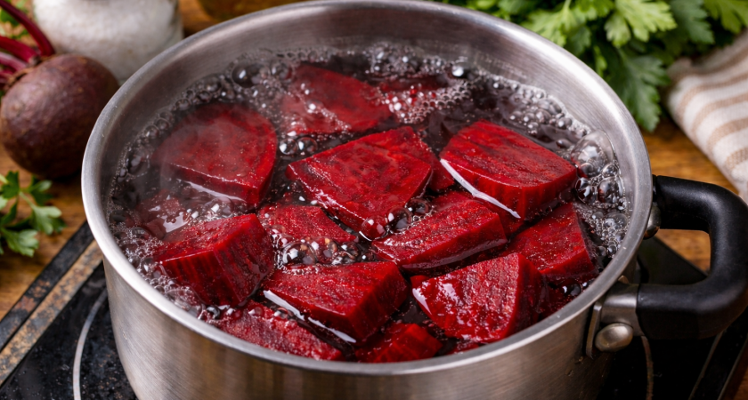 1 ст. л на 1 л воды — и свекла готова за 7 минут: варю так, что всегда мягкая, а цвет ярче рубина под солнцем