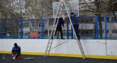 В Тамбове продолжают приводить в порядок хоккейные площадки во дворах