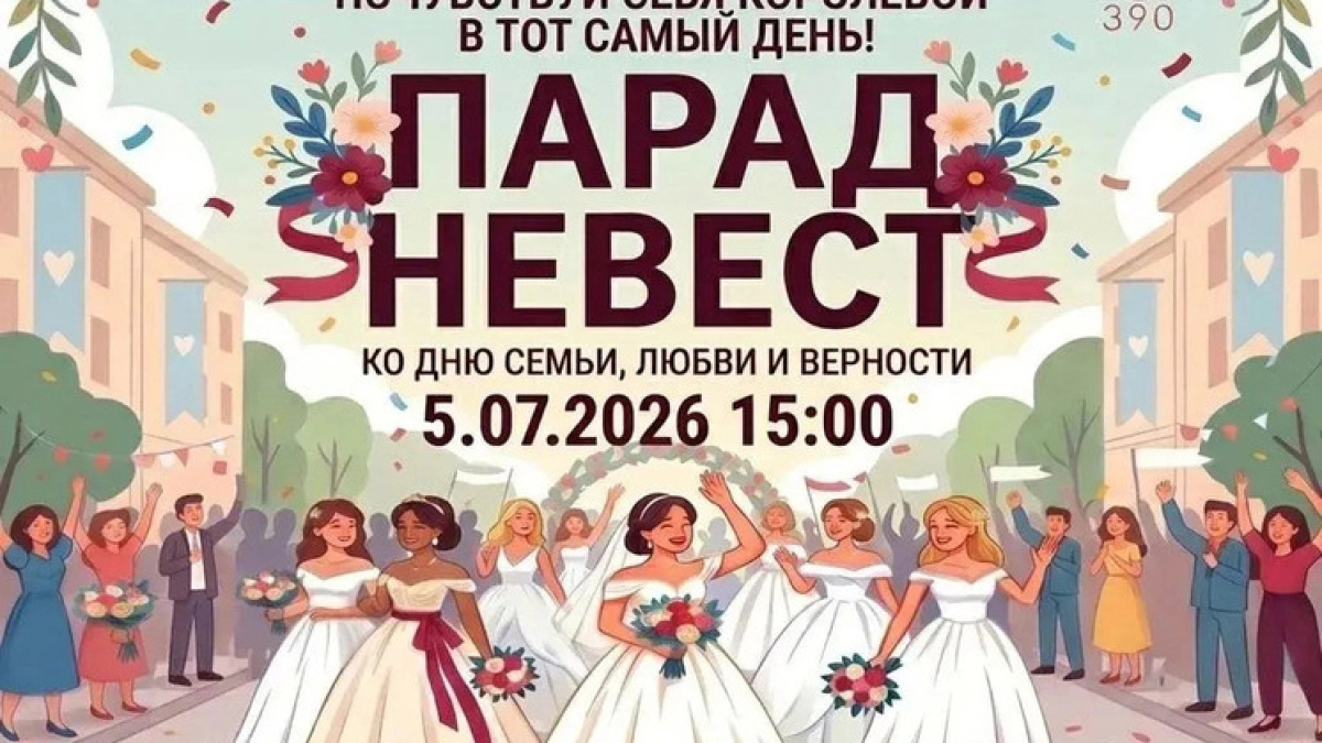 Стала известна подробная программа ежегодного «Парада невест — 2026», который пройдет в Тамбове