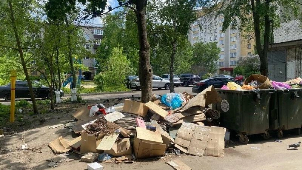 "Тамбовская сетевая компания" начала убирать мусорные навалы возле контейнерных площадок