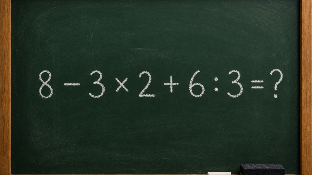 Проверьте себя без калькулятора: решите пример 8 − 3 × 2 + 6 : 3 — многие ошибаются