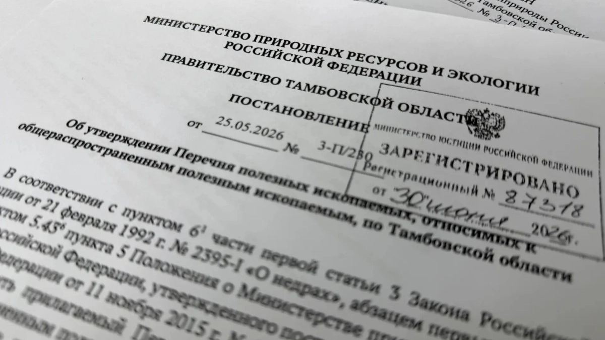 Супесь включили в перечень полезных ископаемых Тамбовской области
