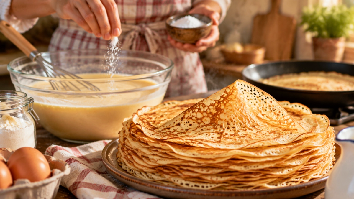 1 щепотка в тесто – и блины получатся тонкими как осенний лист: ажурно и вкусно