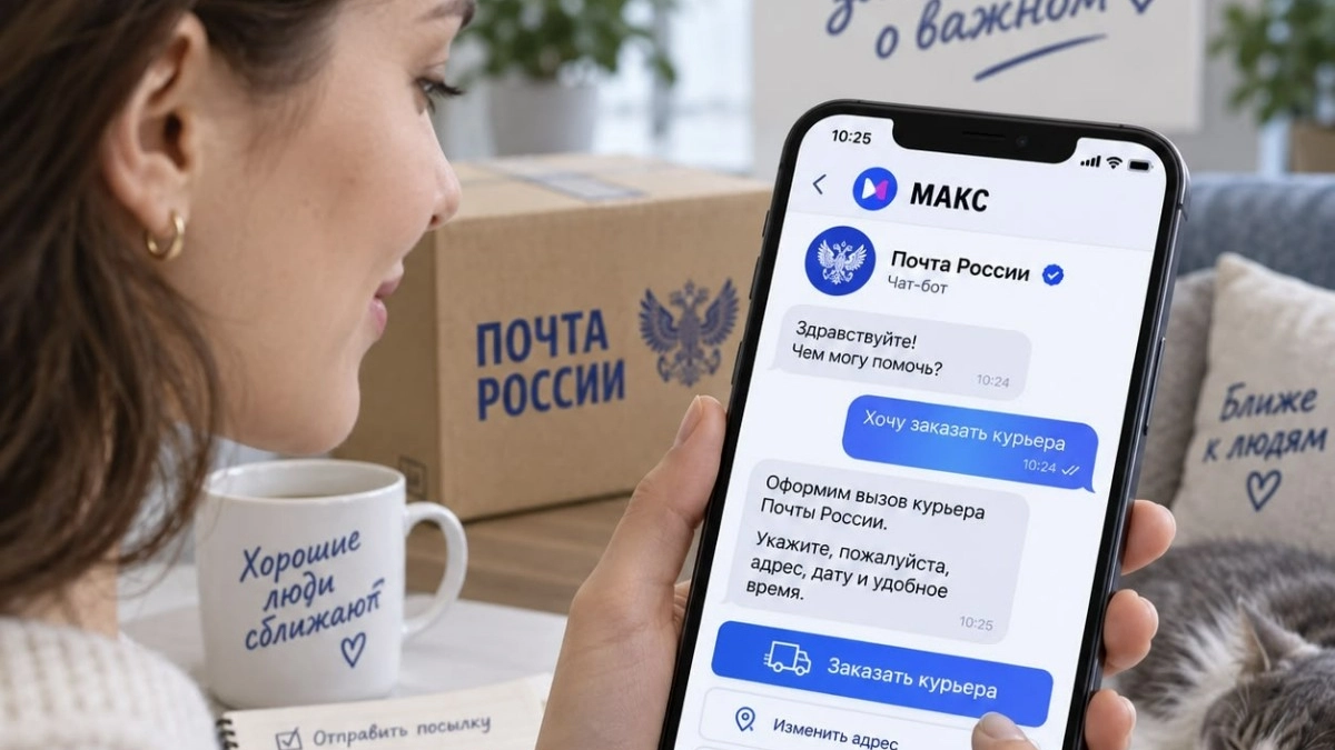 Тамбовчане смогут вызвать курьера и оформить отправление через чат-бот Почты России в МАКС